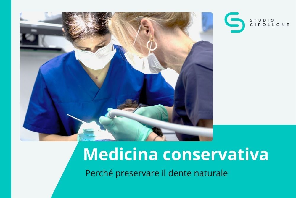Intervento di medicina conservativa con operatori in opera